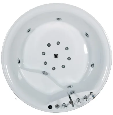High Gloss Finished Round Shape High Quality Acrylic Freestanding Bathtub with Massage whirlpool