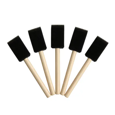 1 Inch Foam Sponge Wood Handle Paint Brush Lightweight Durable and Great for Acrylics Stains Varnishes Crafts Art