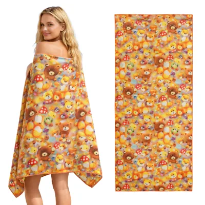 DZ Wholesale Quick-Dry Printed Microfiber Beach Towels for Women Modern Design Travel-Friendly Customized Size All-Season Towels