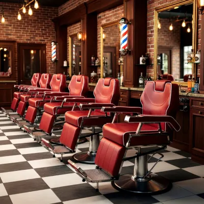 Barbershop Chairs and Furniture Classic Red Barber Chair