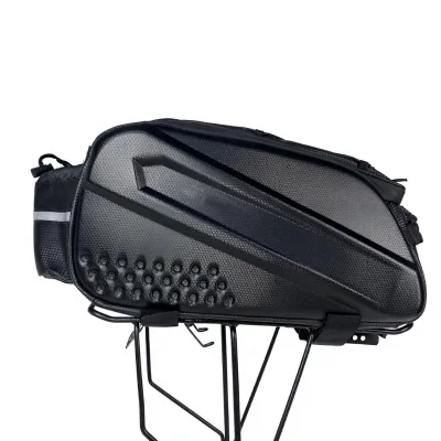Reflective Electric Bike Saddle Panniers Bag PU Leather Hard EVA Case Seat Bicycle Storage Bag