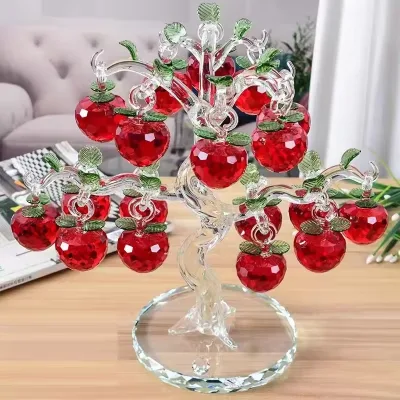 Honor of Crystal New Apple Tree Clear Glass Christmas Ornament Crystal Glass Gift Christmas Ornaments