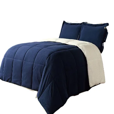 OEM Order Service for Toddler Linen Block Fabric Bedspread 13.5 tog Warm Winter Duvet Couette King Quilted Cotton Kid Lamb