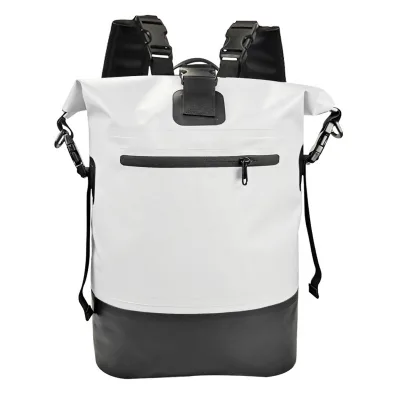 AIWAMU Bag PVC Mesh Waterproof 25L Roll Top Zipper Backpack Casual Travel Hiking Roll Top Design