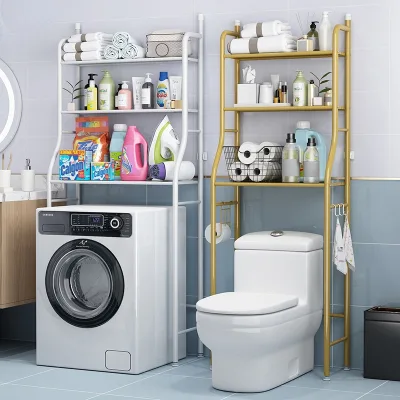 Bathroom Space Saver Over the Toilet 3 Tiers Above Washing Machine Standing Organizer Storage Rack Shelf