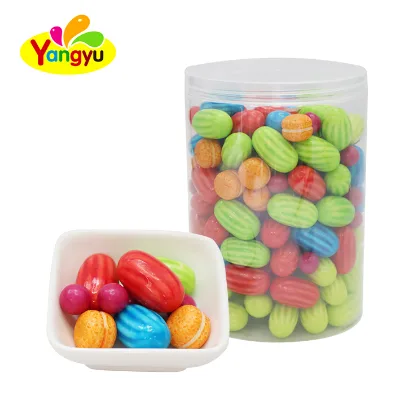 Factory Direct Assorted Fruit Shaped Colorful Bubble Gum Candy Jar Pack Bulk Wholesale