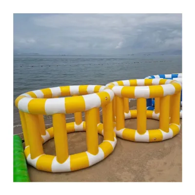 Water Park Inflatable Water Seesaw Wind Fire Wheel Jumping Bed Trampoline Outdoor Water Toys