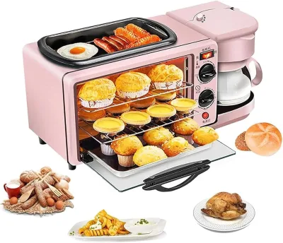 New Hot Sell 3 in 1 Breakfast Maker Microwave 3 in 1 Breakfast Station Oven Coffee Maker and Frying Pan