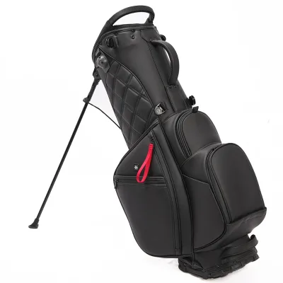2025 New Design Wholesale Personalised Golf Stand Custom logo Color Leather Bag with Magnetic Pocket 5way