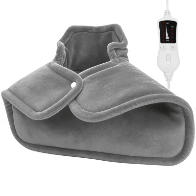 Electric Neck Shoulder Heating Pad 6 Heat Settings 4 Auto-Off Timers Remote Control Overheat Protection Fatigue Relief Christmas