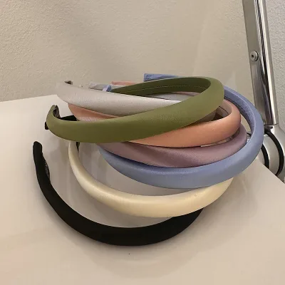 Wholesale Fashion Solid Color Padded Headband Handmade Hair Accessories for Women and Girls