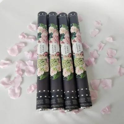 Customized Professional Vibrant Pink Petal Confetti Cannon for Child-Friendly Outdoor Weddings Parties Graduation Decorations