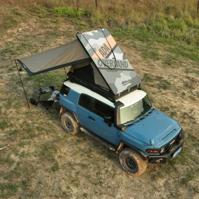 Soundproof Softshell Rooftop Tent with LED Light Bar for Offroad Summer Camping