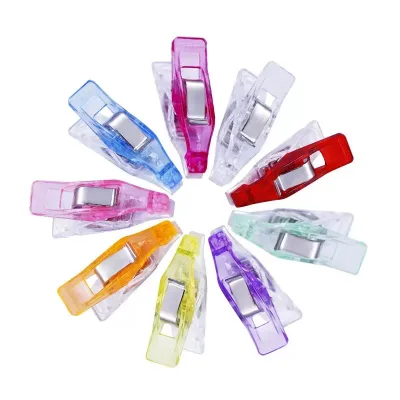 50 PCS Mini Wonder Clips Sewing Clips Quilting Supplies Multipurpose Plastic Fabric Clips for Sewing Binding Crafts