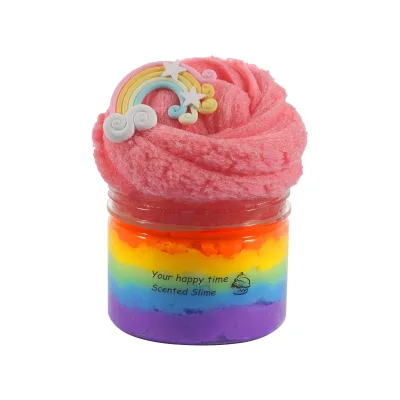 2024 Wholesale Price Rainbow Playdough Slime 70ml Cotton Putty Thousand Silk Mud Slime Kit Diy Making for Children Kids