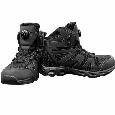 RX03 Swift Water Rescue Boots Neoprene Synthetic Leather Dial Lacing Quick Drain Anti Slip Firefighting Emergency Boots
