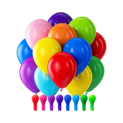 100-Pack 12-Inch Assorted Rainbow Latex Helium Balloons Bright Colors for Birthday Baby Shower Valentine's Day Halloween Air Bag