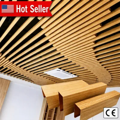 Aluminum Strip Baffle Suspended Metal Lath Linear Ceiling Panel Fireproof Sound-Absorbing Modern Office Mall Gym Ceiling Tiles