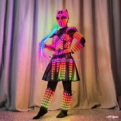 Wholesale Cheap Performance Stilt Costumes Nightclubs Party Props Handmade High Quality Fabrics Colorful Luminous LED Costumes