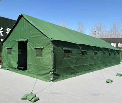 Olive Green Heavy Duty Canvas 40 Person Sleeper Tent Large Waterproof Milita Tenda with PVC Flysheet for Outdoor Events