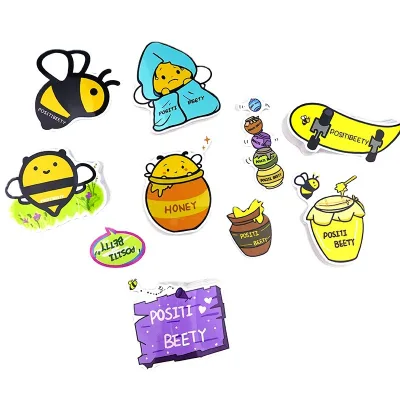 Custom Logo Printed Die Cut Vinyl Stickers Waterproof Cartoon Labels PET and Paper Materials for Decorative Purpose