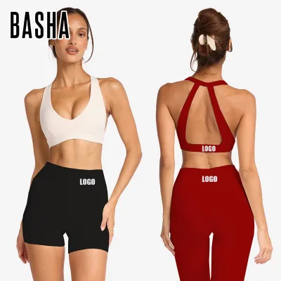 Women Yoga Set Breast Pad Breast Wrap Beautiful Back Bra High-waisted Quick-drying Sports and Fitness Leggings