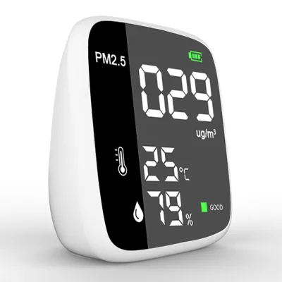 Mini 3 in 1 PM2.5 Air Quality Monitor Laser Particle Detector, Indoor Meter with Sound Alarm for Home Office Car
