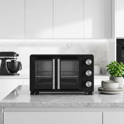 Large Capacity French Door Electric Oven Multi-functional Glass Oven for Baking Chicken Roasting Meat and Pizza