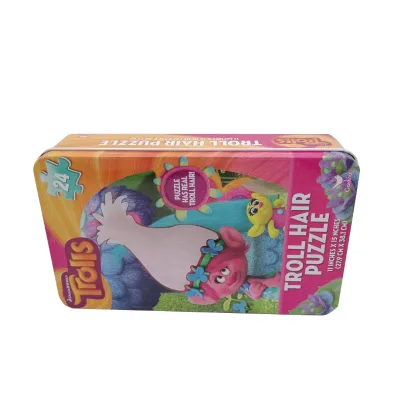 Custom Printed Multi-purpose Rectangular Shape Kids Puzzle Tin Packaging