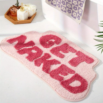 Design Bathroom Rugs Funny Cute Shower Foot Mat Shaggy Get Naked Tufted Bath Mat