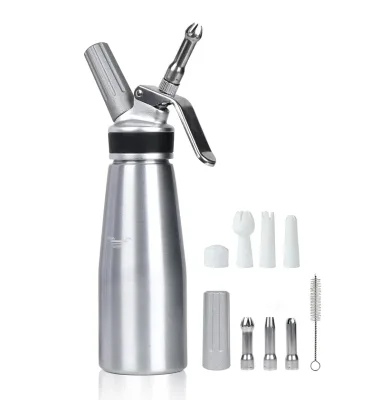 Creamer for Regular Cake Baking, Dessert Drinks 500ml Creamer Dispenser Aluminum Siphon Whipper