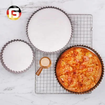 7 9 Inch Non Stick Silver Bakeware Quiche Pizza Tray Pie Pan With Removable Bottom