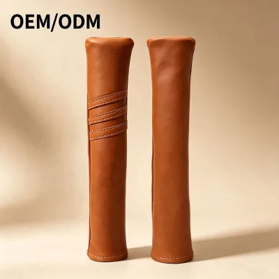 Custom Striped Golf Alignment Stick Cover Pu Leather Durable Holder for Practice Sticks with Soft Lining Factory Direct Supplier