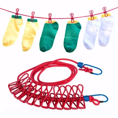 Creative Travel Clothesline Camping Non-slip Windproof Cloth Line Retractable Rope