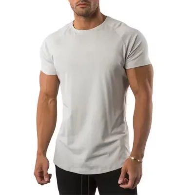 Wicking Muscle Fit t Shirt Athletic Lightweight Quick Dry Men White Summer Boxing Gym t Shirt