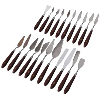 Oil Painting Knife Palette Knife Color-Mixing Paint Spatula Oil-Painting Trowel Plastic Wood Painting Tool Scraper
