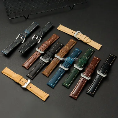 Custom Grain Top Men Women Genuine Leather Fit 20mm 22mm 24mm 26mm Size Straps Quick Release Fits Panerai Watch Band