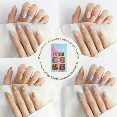 Press-On Nails Full Cover Pre-Designed High ABS 96pcs Oval Nail Tips Reusable Comfort Fit CE Certified OEM/ODM Factory Wholesale