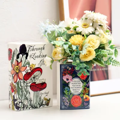 Modern Creative Ceramic Vase for Flower Arrangement Ornament for Home Décor-for Desktop Living Room Dining Table or Bookshelf