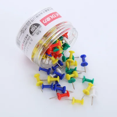 Press the Nail Color I-shaped 100 Tacks Corkboard Photo Wall Decoration Nails Fixed Painting Thumbtacks