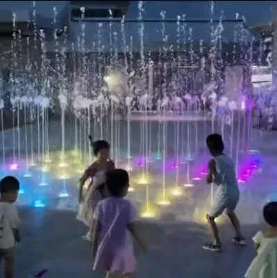 Children's Dryland Floor Fountain a Fun Garden Building for Play and Dancing