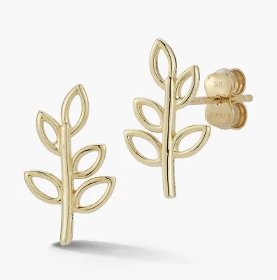 Inspire Jewelry Stainless Steel Personalized Cutout Leaf Stud Earrings Plant Ornaments Suitable for Unisex