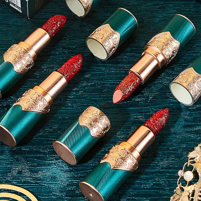 Chinese Style Carved Lipstick Velvet Matte Lip Stick for Student Makeup 4 Colors