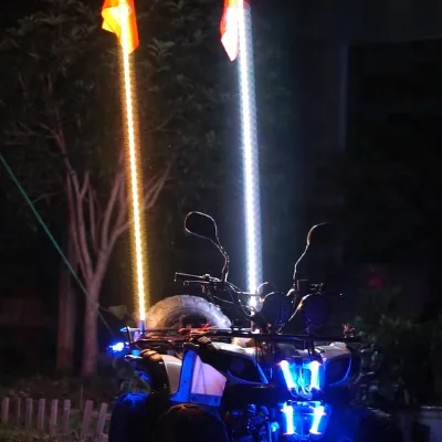 LED Safety Flag and Mine Amber Beacon Combination Light bar for All Vehicle