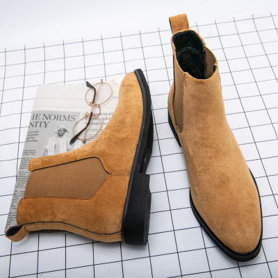 2022 Classic Design Leather Boots Plus Size Yellow White Comfortable Men Chelsea Boots