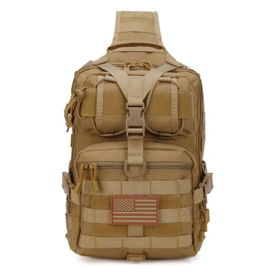 Waterproof Outdoor Unisex Men Women Sport 15L Tactical Backpack Zipper Nylon Cross Body Shoulders Bags for Camping Hiking
