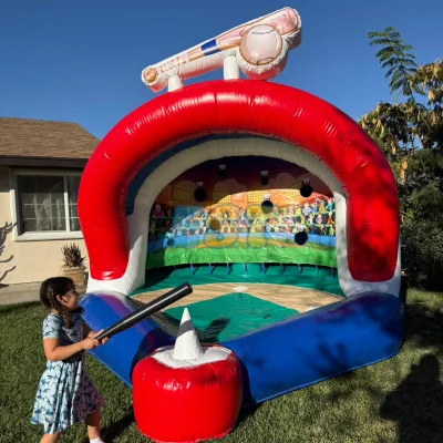 Custom PVC Indoor Outdoor Commercial Inflatable Batting Tball Game Hovering Baseball Speed Pitch Fun Baseball Games for Sports