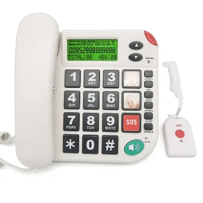 Remote SOS Basic Phone Landline telephone for hotel guest room Big Button phone with CID