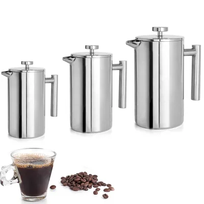 New Style 350/800/1000ML French Press Coffee Maker 304 Stainless Steel Double-Wall Insulated Coffee Press for Travel Home Cafe