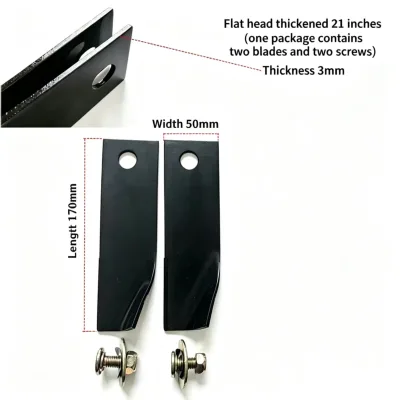 21 Inch Thickened Flat Head Flail Blade Kit Fit for HRJ216 Lawn Mower, 2 Blades With Mounting Screws Included
